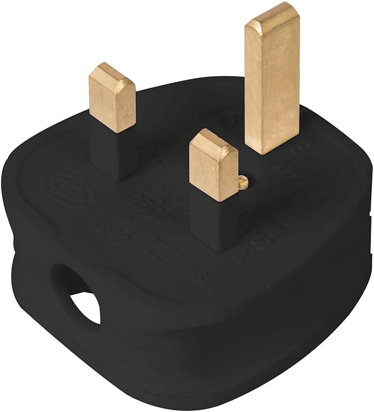 Powermaster 488289 13A Fused Plug Black