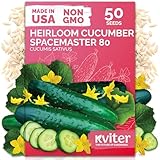 KVITER 50 Spacemaster 80 Cucumber Seeds (Cucumis sativus) - Compact Space Master Cucumber Organic Seed Packets, Pickling & Slicing Cucumbers - Vegetable Seeds for Planting in Small Garden & Containers