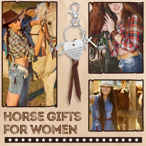 Protect This Rider and The Horse She Rode in On-Saddle Charm Saddle Heart Charm with Gift Box Horse Lover Gifts for Women Girl Equestrian Riders Lovers Trainer Stuff Jewelry2