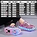 Wooowyet LED Roller Skate Shoes with Wheels for Girls Kids Boys Light Up Fashion Sneakers Wheeled Heel USB Rechargealbe Tenis Patines para Niñas Pink Big Kids Size 6