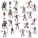 Zaleny Cowboys and Indians Figure Playset Toy Native American Figures with Horses and Trees for School Projects Wild West Figurines 48 Pcs