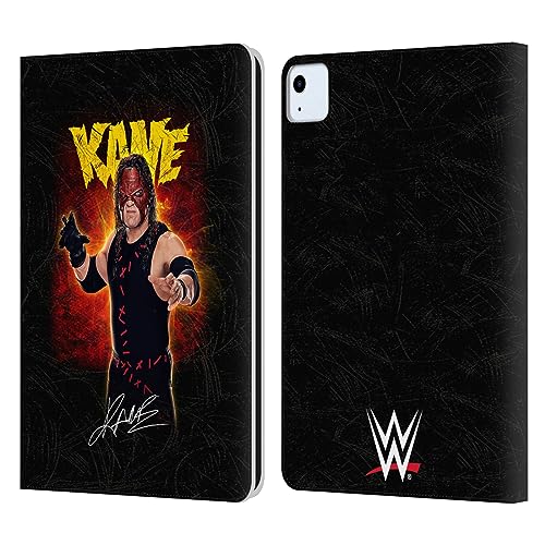 Head Case Designs Officially Licensed WWE LED Image Kane Leather Book Wallet Case Cover Compatible with Apple iPad Air 2020/2022