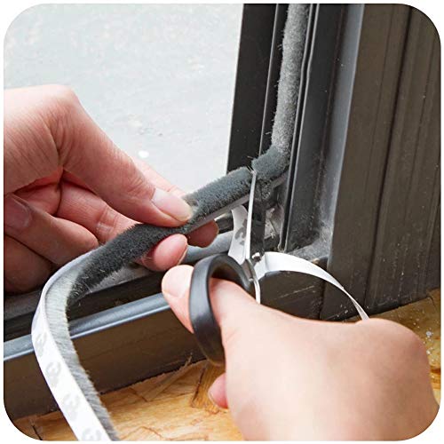 Weather Stripping Brush For Sliding Windows/Doors Frame Side,Pile Self Adhesive Weatherstrip Seal Strip Sealer Draft Stoppers (16.5Ft X11/32 X 3/16 Brush Inch, Grey) #TOP6