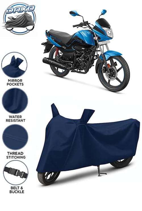 Image of Waterproof Bike Cover for Hero Splendor Ismart 110 | All Weather Protection from Rain, Dust, UV Rays & Scratches with Mirror Pockets & Buckle Belt | Splendor Ismart 110 Bike Cover