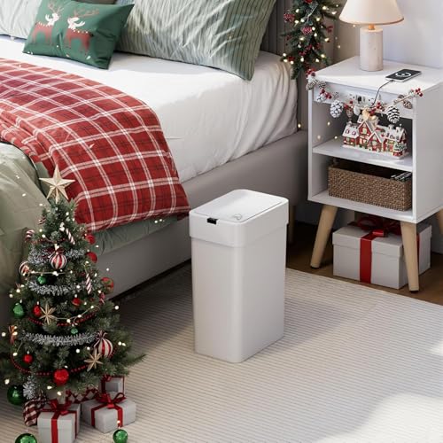 Image of House of Quirk Automatic Touchless Trash Can 9L | Motion Sensor Smart Dustbin | IPX5 Waterproof Bathroom Garbage Bin for Home, Office & Dorm (White)