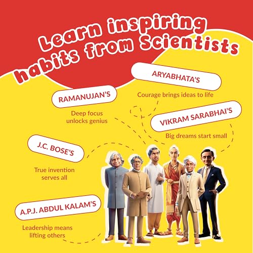 Image of Discipline Activity Book & Journal For Kids - Indian Scientists Edition | 12-week Habit Tracker & Daily Self-improvement Workbook | Build Discipline, ... Habits Of Great Indian Scientists | Ages 5-14