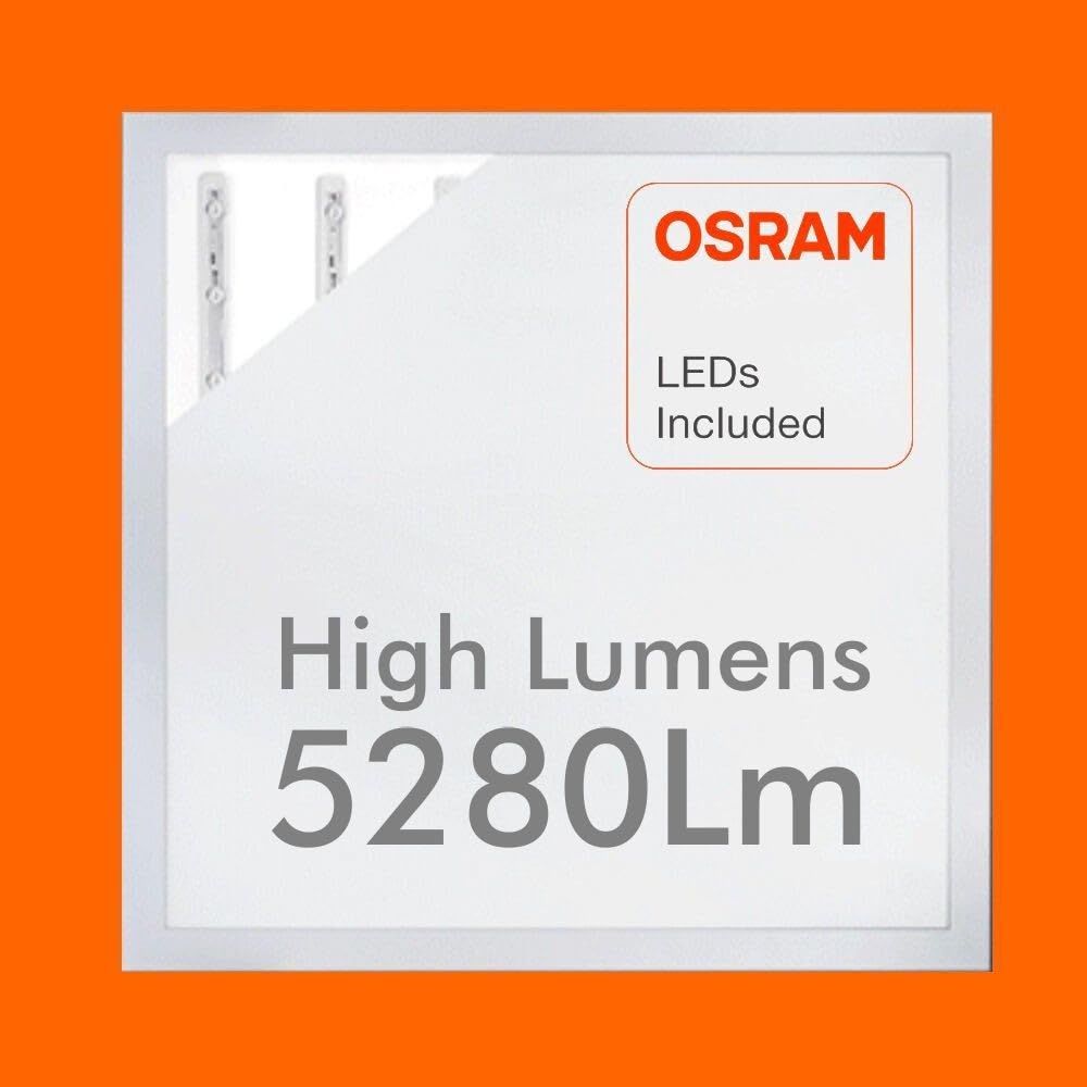 FactorLED Pack x10 Panel LED Slim 60x60cm 48W, Premium Line, NO FLICK, 5280 lúmenes, Drivers Multivatios, Paneles Backlit, IP20, Luz Natural 4000K