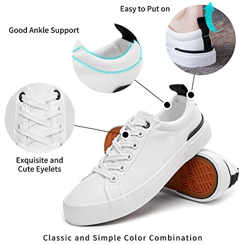 Adokoo Womens Canvas Shoes Low Cut Canvas Sneakers Walking Running Shoes thumb #1