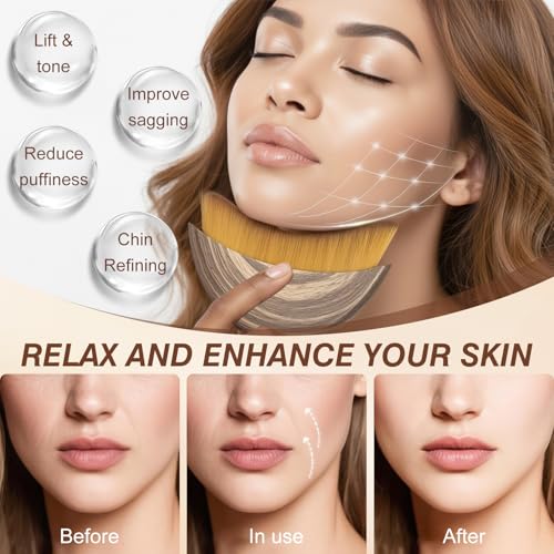 Alpenfaser gesichtsbürste Für lymphdrainage Und Gesichtsmassage, lymphatische gesichtsbürste Als face brush Für jawline Und Kinn Kontur, Sanft Für Trockene Haut (1 Stück)