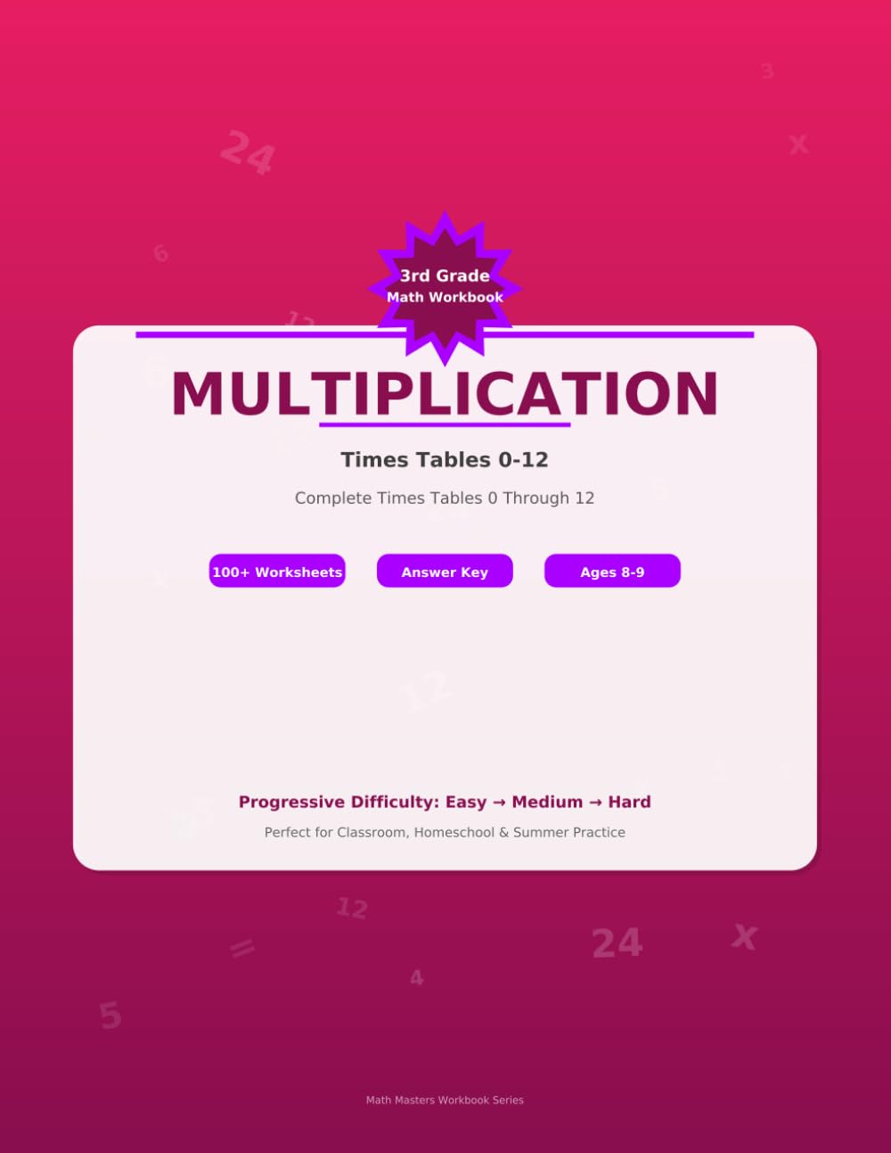 3rd Grade Math Workbook Multiplication: Times Tables 0-12: With Answer Key | 100+ Worksheets | Ages 8-9