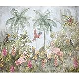 murando Fotomurales Selva 350x256 cm XXL Papel pintado tejido no tejido coración Pared corativos Murales morna Diseno Fotográfico Tropical Hojas Animales Pájaro g-C-10122-a-a