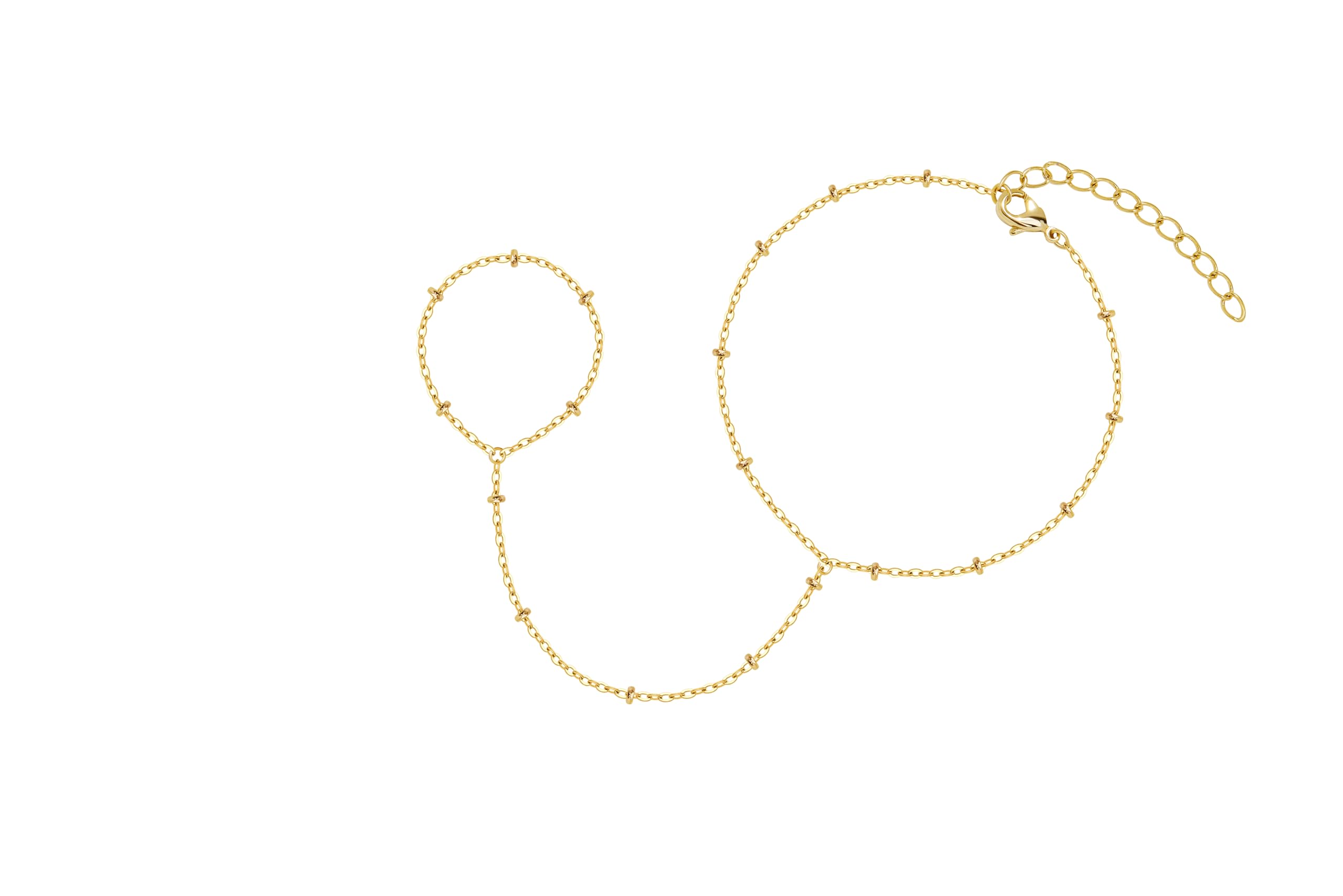 女性用ゴールドブレスレット 無味で上品な厚みのあるブレスレット トレンディで分厚いカフスタックブレスレット ビーズキューバペーパークリップ付き スネークロープバングル ハンドチェーン ジュエリーギフト 女性用