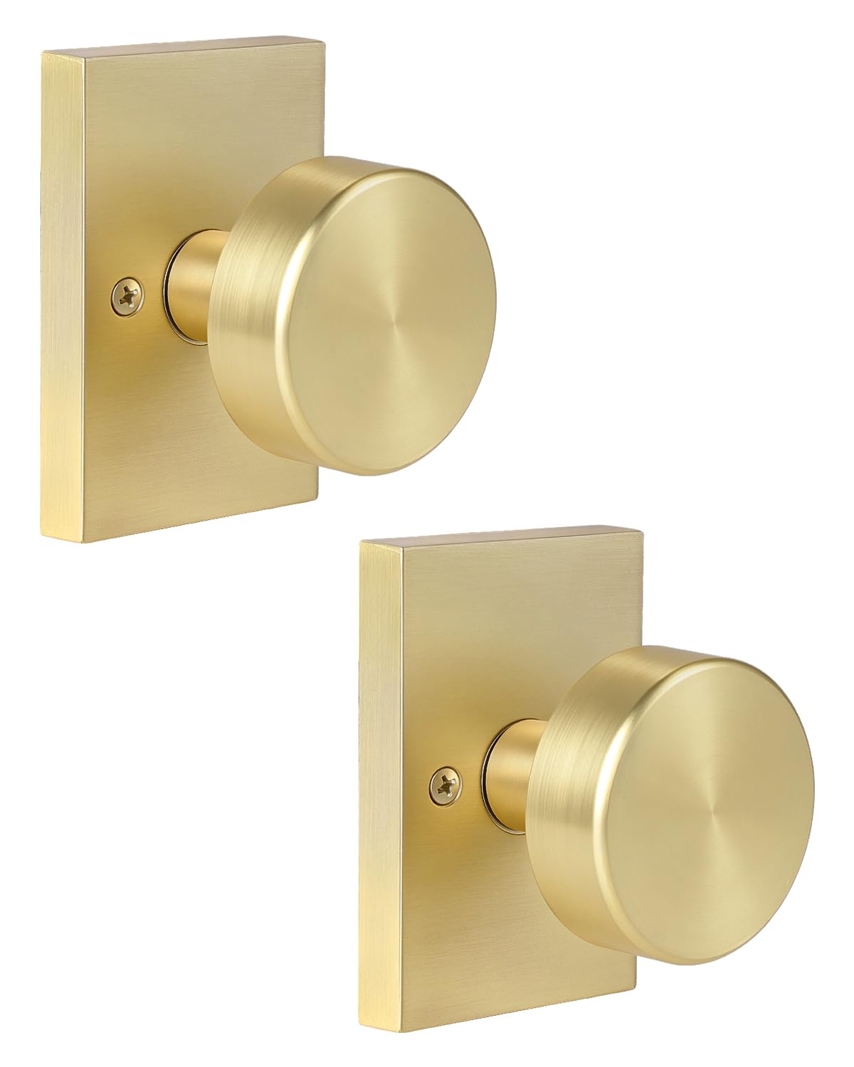 Brushed Gold Door Knobs with Lock & Key - FREE SHIPPING -9