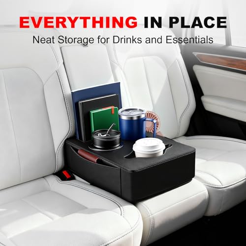 Portavasos para asiento trasero de carro en cuero PU miniatura 4