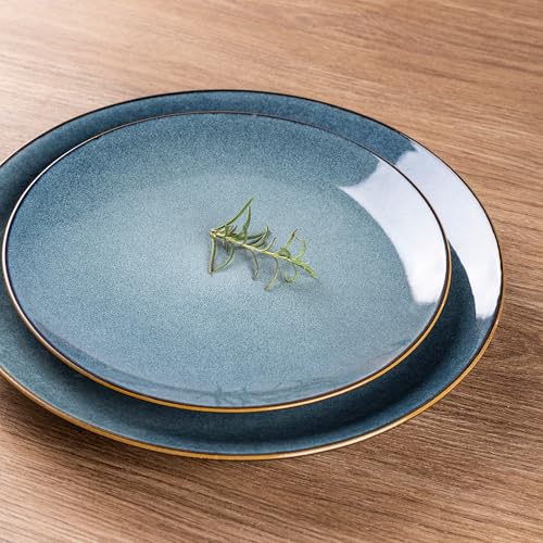 Image of GBHOME Dinnerware Sets For 8, 24Pcs Stoneware Plates and Bowls Sets, Dishwasher&Microwave Safe