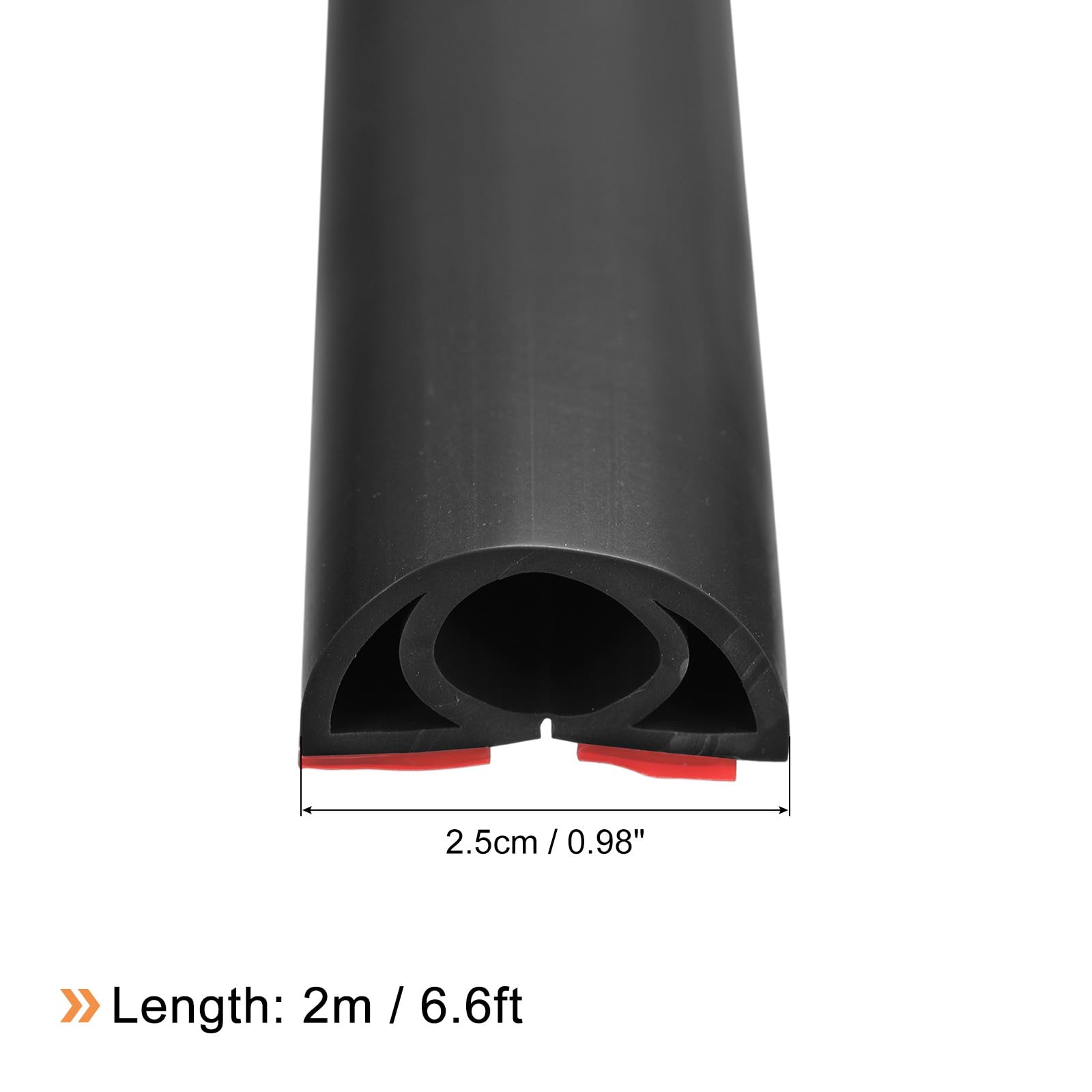 uxcell D25 6.6ft Floor Cord Cover, PVC Cord Cover Floor, Wire Cover for Extension Cords, Protect Wires & Prevent Cable Trips, Hole Width: 0.39