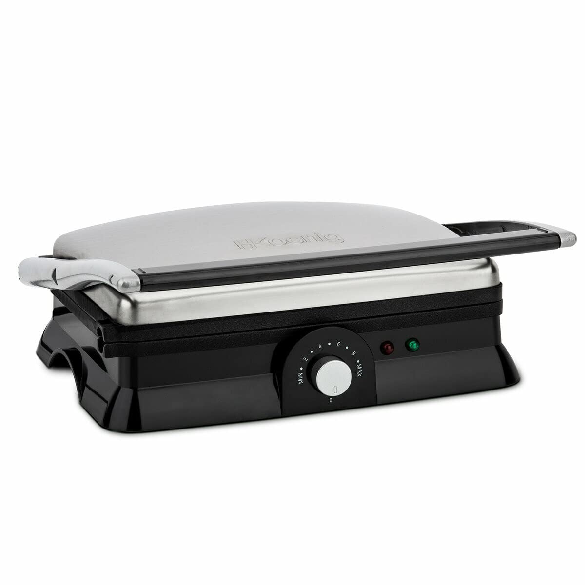 H.Koenig Grill Plancha Tostapane 3 in 1 GR20, Acciaio inossidabile, Superfice 29x23, Cottura senza grassi, Temperatura e Altezza regolabili, Grill, Barbecue,Toast, 2000W