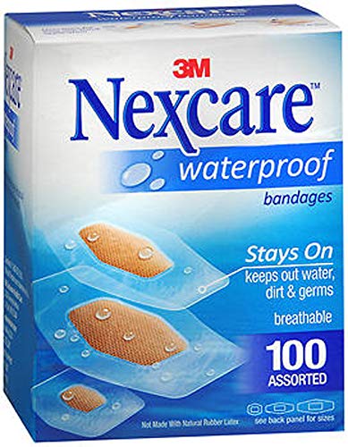 Nexcare Waterproof Bandages Assorted Sizes - 100 ct, Pack of 2