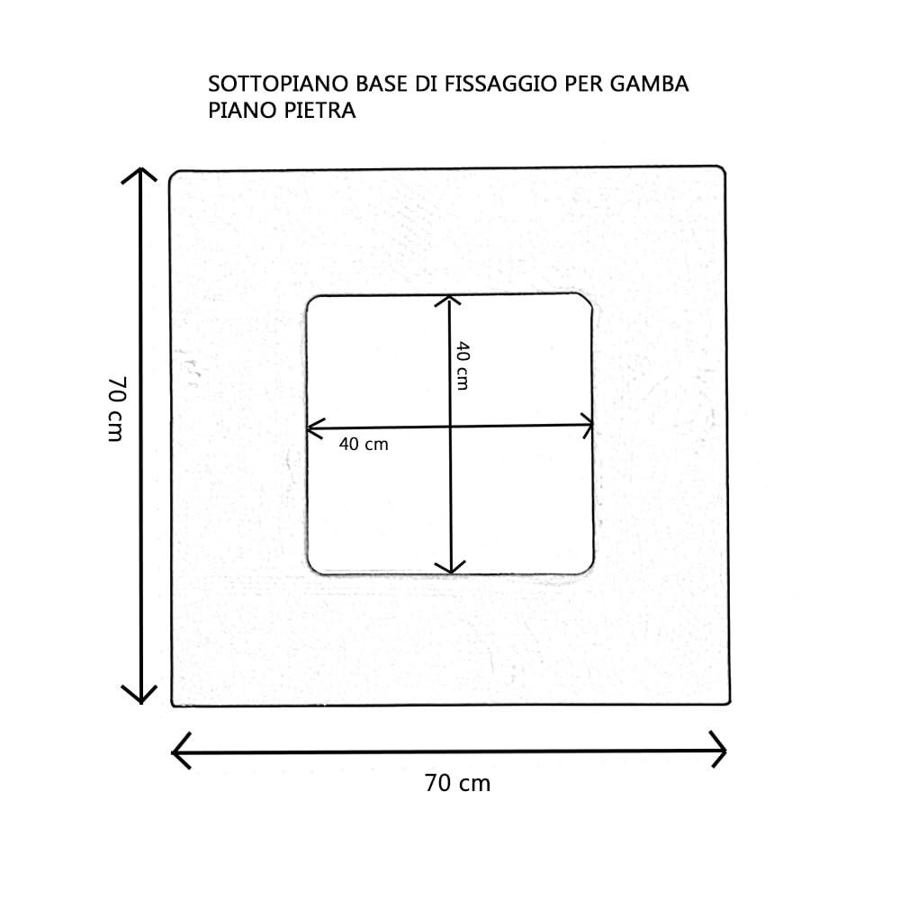 Liberoshopping Piano per tavolo bar quadrato in pietra sinterizzata per esterno (Marmo Nero, 70x70 cm)