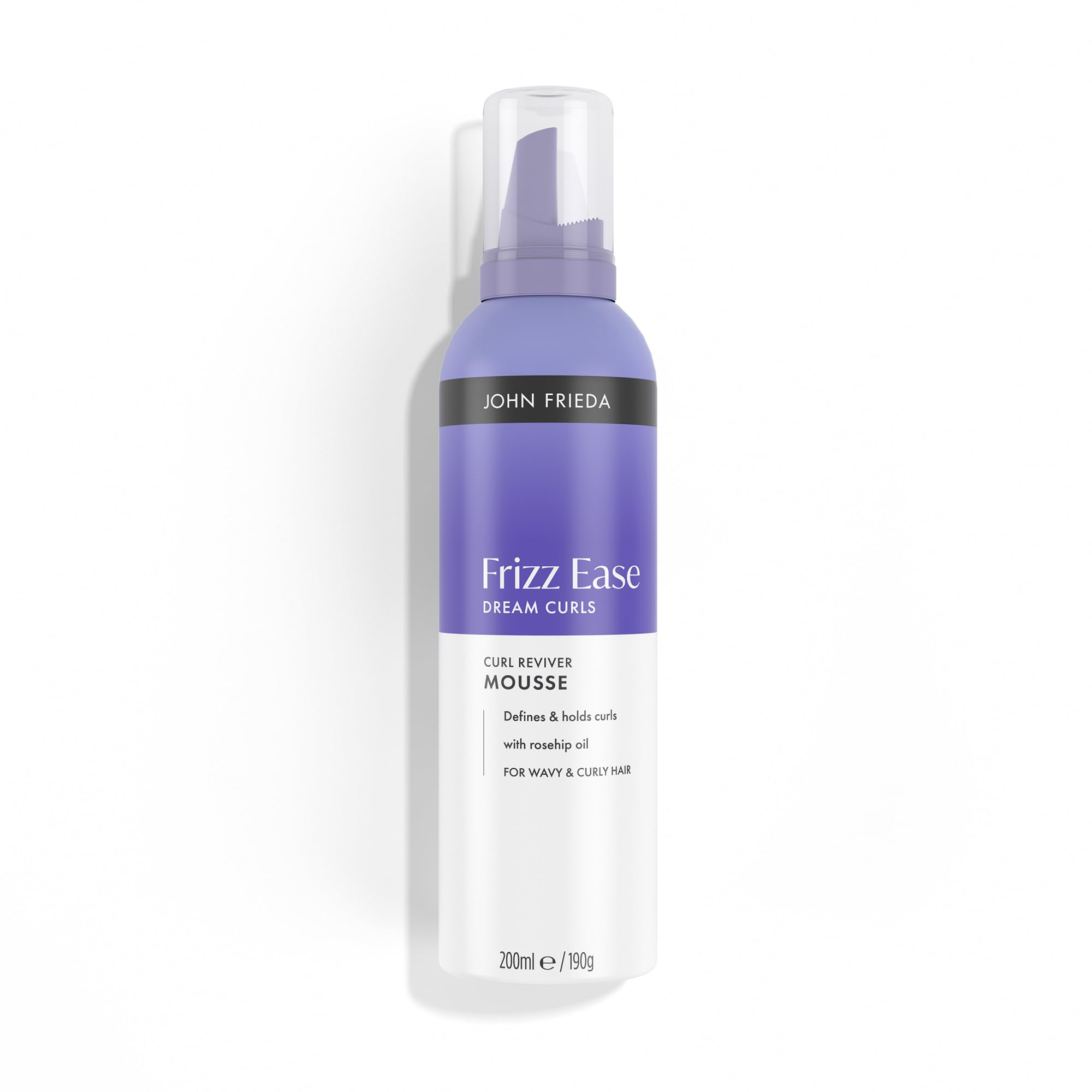 John Frieda Ease Dream Curls - Schiuma Definitore di ricci | Definisce e fissa senza rigidità, con olio di rosa canina, ricci flessibili e con movimento | Capelli ondulati e ricci | 200 ml