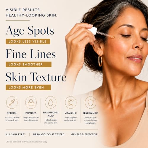 Image of Advanced Age-Defying Serum, Triple Action Anti Aging Face Serum with DMAE, Collagen & Vitamin C, Firming Serum for Age Spots, Sagging Skin, Fine Lines & Wrinkles, All Skin Types, 1 fl oz