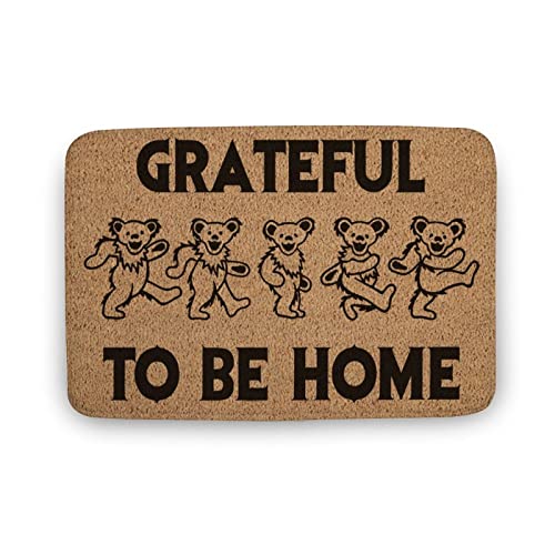 Outory New Grateful to Be Home Doormat, Funny Doormat, Welcome Mat, Indoor/Outdoor, Brown, 23.6x15.7 Inch