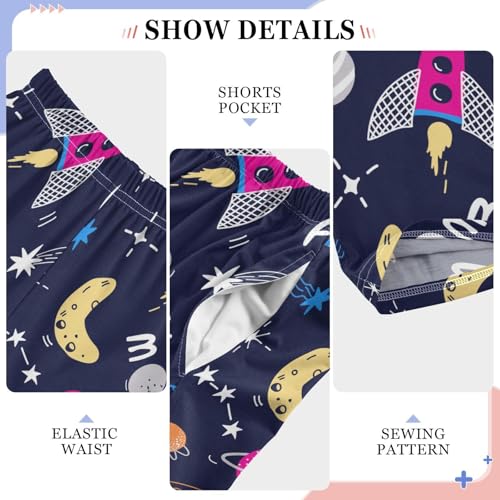 ZZKKO Space Rocket Astronaut Planet Boys Pants for Kids Jogger Pants with Pockets S-XL4