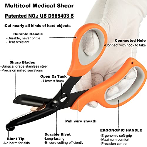 Meuut 2 Pack Medical Scissors Trauma Shears -8 Inch Patented Bandage Scissors Heavy Duty Surgical Grade Emt Scissors For Emt Workers Doctors Nurses #TOP2