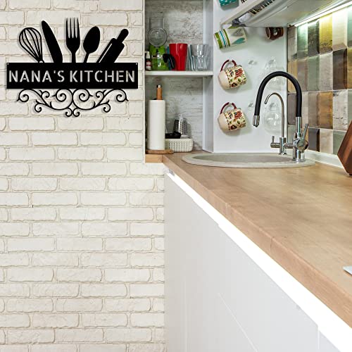 Custom Kitchen Name Sign, Personalized Kitchen Metal Sign, Chef Kitchen Wall Decor, Farmhouse Kitchen Wall Art, Personalized Chef Last Name Sign, Cooking Lover Kitchen Sign 10Inch #TOP6