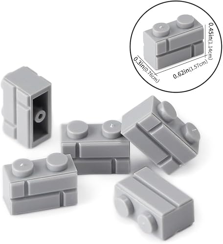 Miniatura 6 de Feleph Juego de 360 piezas de ladrillos de perfil de mampostería de 1 x 2, bloques de construcción MOC para piezas y piezas de pared, kit de