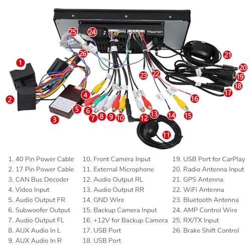 Eonon 7 Zoll für BMW 5 E39 (1995-2002) Android 13 2+32GB GPS CarPlay Android Auto WiFi USB EQ Bluetooth Bildschirmspiegelung SWC Autoradio-Unterstützung Rückfahrkamera Autoradio E39A13