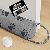GORILLA GRIP Door Draft Stopper for Bottom of Doors, Weather Stripping Seal Blocks Hot Air, Noise, Bugs, Keeps Cold AC in, Sound Proofing Easy Install Gap Filler, Home Essentials, 32 Inch, Paws