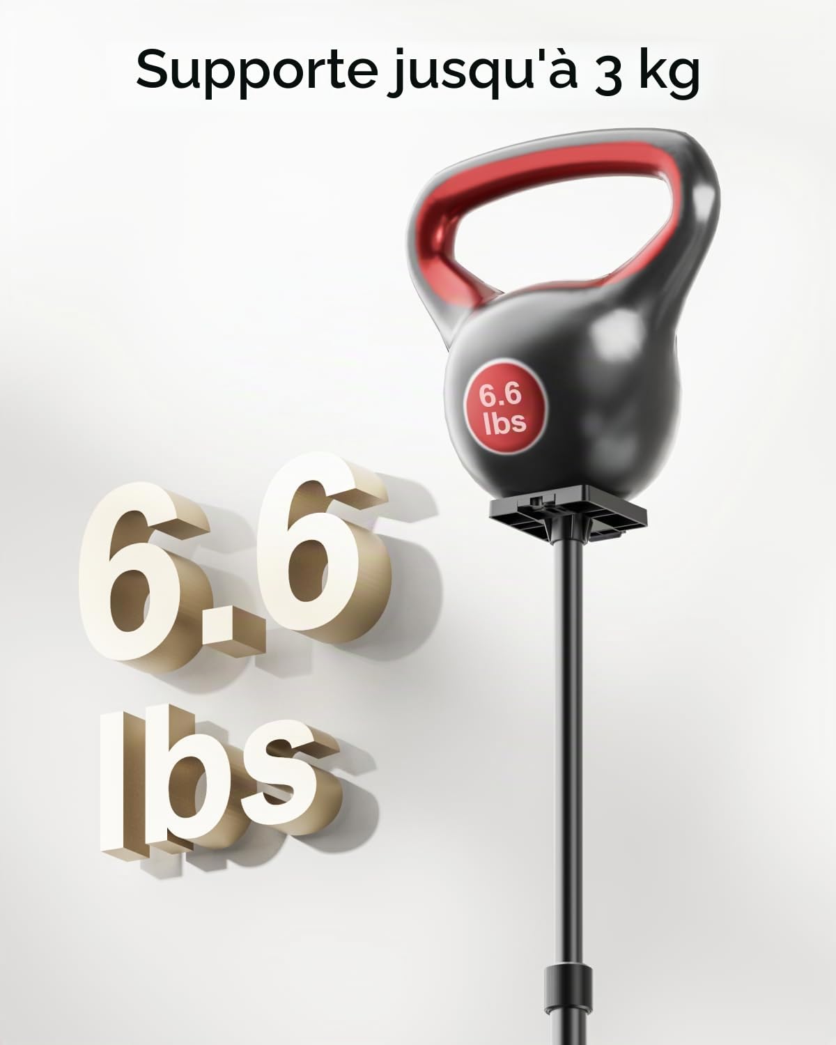 ULTIMEA Steady 310 – Lot de 2 Supports d’Enceintes universels Noirs, réglables en Hauteur de 62 à 93 cm, pour Enceintes Satellites et de bibliothèque, Charge maximale de 3 k