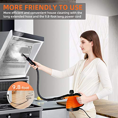 Steam Cleaner Handheld for Home Use with 9 Accessories Kit, Steam Cleaner Multipurpose for Carpet, Sofa with 350ML Water Capacity, Powerful Steam Cleaner Machine with Safety Lock and 360° Nozzle - Thumbnail 5