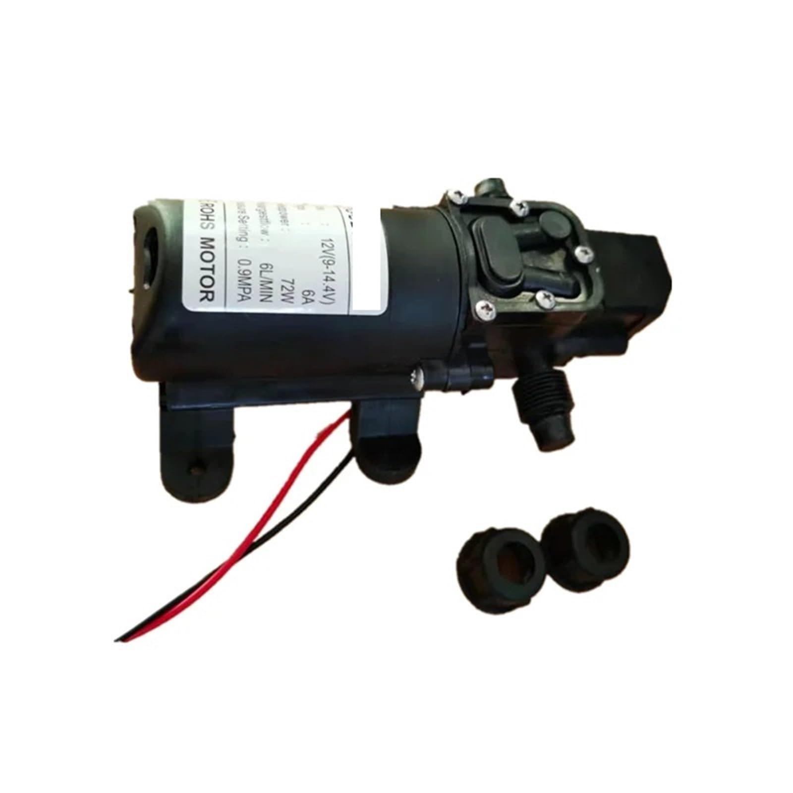 Pompa samozasysająca z membraną i wysokim ciśnieniem do wody, 12 V DC, 130 PSI, 6 l/min, 72 W Łatwa konserwacja