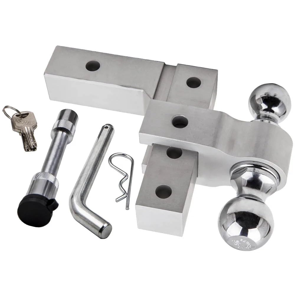 hak holowniczy 6'' Regulowany hak holowniczy 2" Odbiornik Podwójna kula Przyczepa 2" i 2-5/16'' 5000 funtów Do samochodu podróżnego adapter do przyczepki