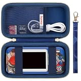 Supmay Hard Travel Case for My Arcade Street Fighter II / for My Arcade Megaman Pocket Player Pro, Portable Handheld Video Game Console Protection Case with Mesh Pocket for Batteries, USB Cable, Blue