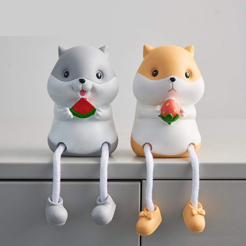 Statue petit écureuil mignon en duo, le cadeau d'artisanat idéal
