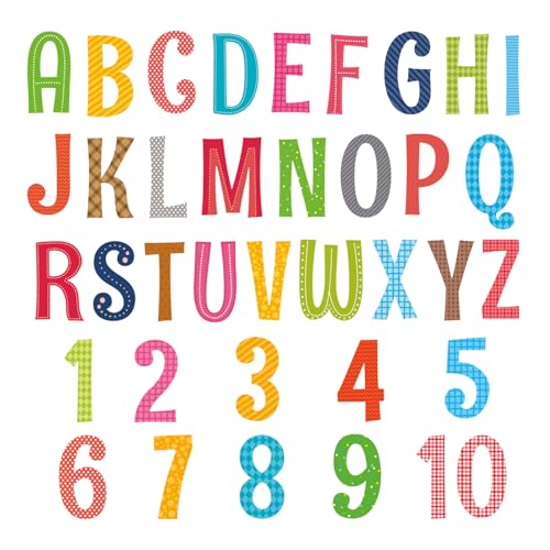 DECOWALL Alphabet & Numbers Wall Stickers – Colourful ABC & 123 Wall Decals for Kids Bedroom, Playroom & Classroom Decor (DS9-1701A)
