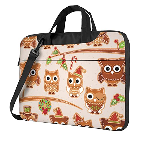Sac à bandoulière pour ordinateur portable antichoc et imperméable au motif hiboux