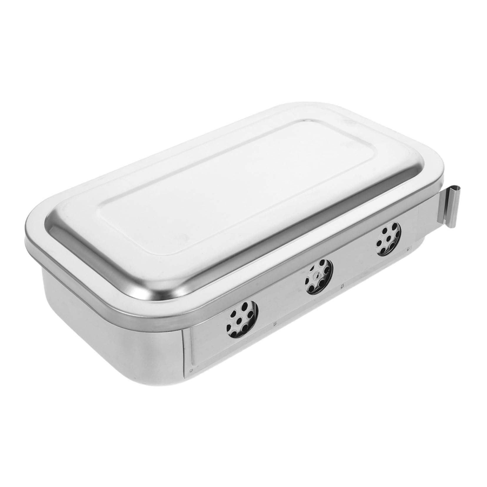 PRETYZOOM 4 Piezas Disco de instrumento quirúrgico plato de médica Organizador de bandejas para instrumentos plato de con tapa Acero inoxidable Plata