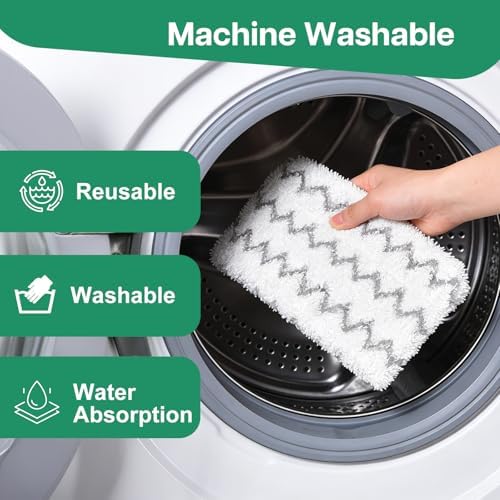 Jikefa 4 Pack Steam Mop Replacement Pads Compatible with Shark Steam Mops S1000/S1000A/S1000C/S1000WM/S1001C, Microfiber Steam Mop Pad, Washable & Reusable Cleaner Pads - 5