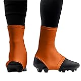Gridiron Gladiator Football Spats - Spat Cleat Covers for Youth or Adult - Cover Cleats for Baseball Soccer Football - Shoe Sleeves - Sports Gear - Orange - Small