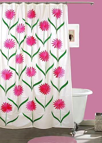 Image of Feelings Shower Curtain PVC Waterproof Curtain for Shower 7 Feet with 8 Hook - 54 x 84 Inch Printed Shower Curtain (Pattern - W)