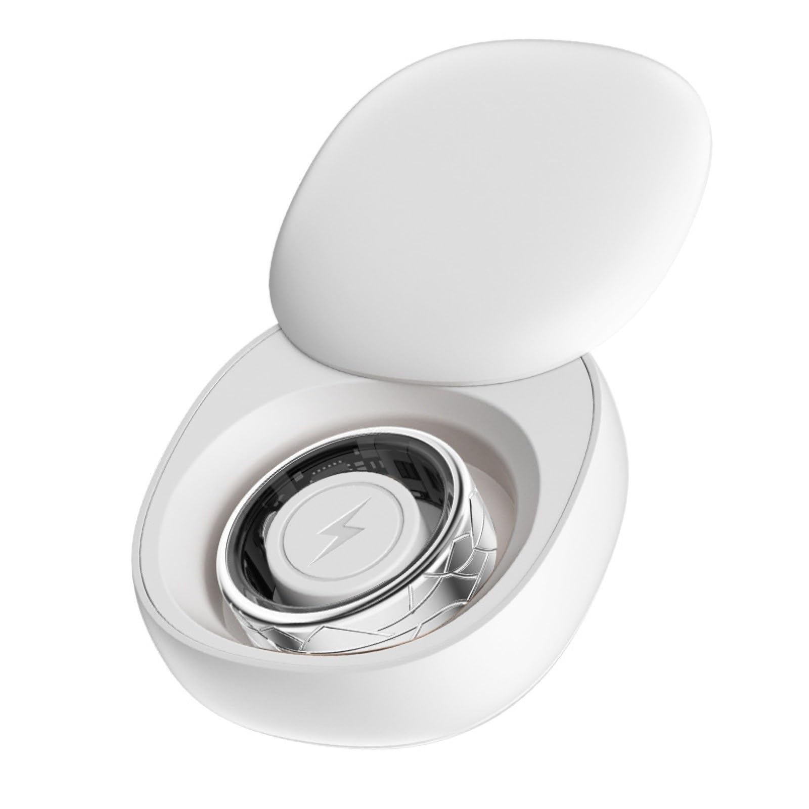 Anillo inteligente, rastreador de sueño, rastreador de ejercicios, tecnología de sensores avanzada, podómetros, anillo de salud, monitor de temperatura for deportes al aire libre(Silver+Charging case,