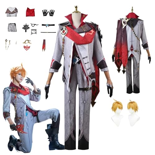 HBQC Genshin Impact' Ajax Traje De Rol De Animecosplay Completo De Traje De Peluca - Para Adultos, De Fiesta De Carnaval De Halloween