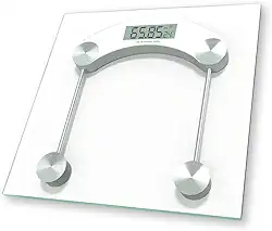 Balança Digital De Vidro Temperado Corporal Até 180 Kg Quadrada Banheiro Academia Portátil Fitness Alta Precisão Display LCD Pesagem Corpo Saúde Compacta