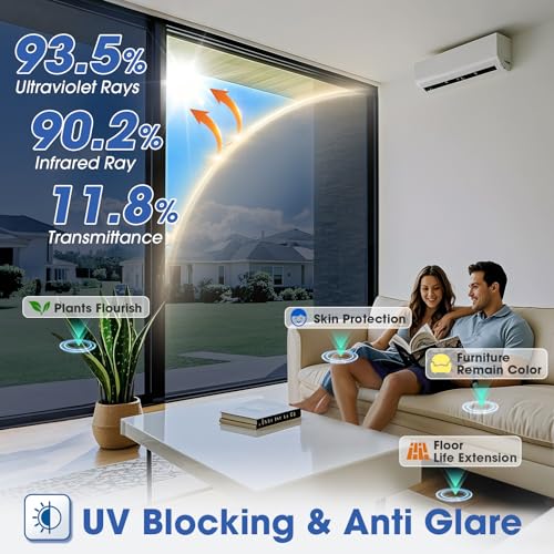 Película Reflectiva para Ventanas Coavas 35.4 x 78.7 Pulgadas miniatura 3