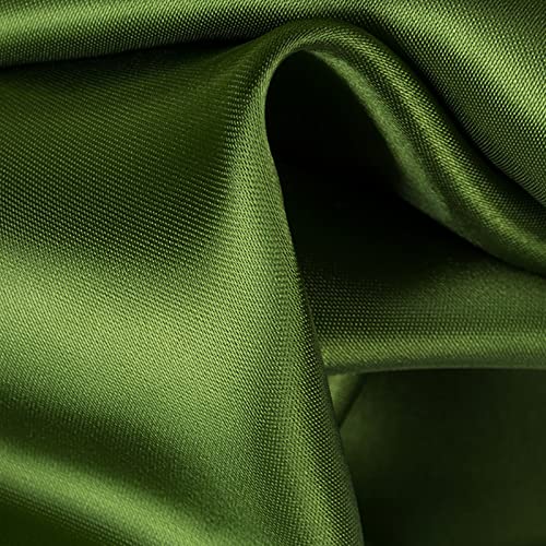 GUIOB Tissu Satin au Metre pour Couture Robe de Mariage et de Soirée Doublure Ameublement Deco Les Rideaux et Autres Objets Artisanaux Soyeuse 150cm Olive Verte,1m*150cm Cover