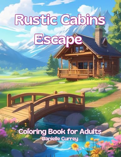 Rustic Cabins Escape Coloring Book for Adults: Relaxing Pages of Charming and Cozy Cabins, Peaceful Gardens, Stone Pathways & Nature Views Perfect for Women, Teens and Adults